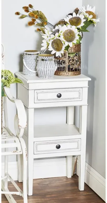 Ivy Collection Side Accent Table in White by UMA Enterprises