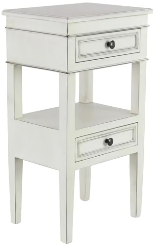 Ivy Collection Side Accent Table in White by UMA Enterprises