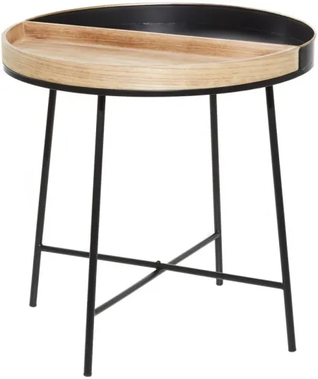 Ivy Collection Halfmoon Accent Table in Black by UMA Enterprises