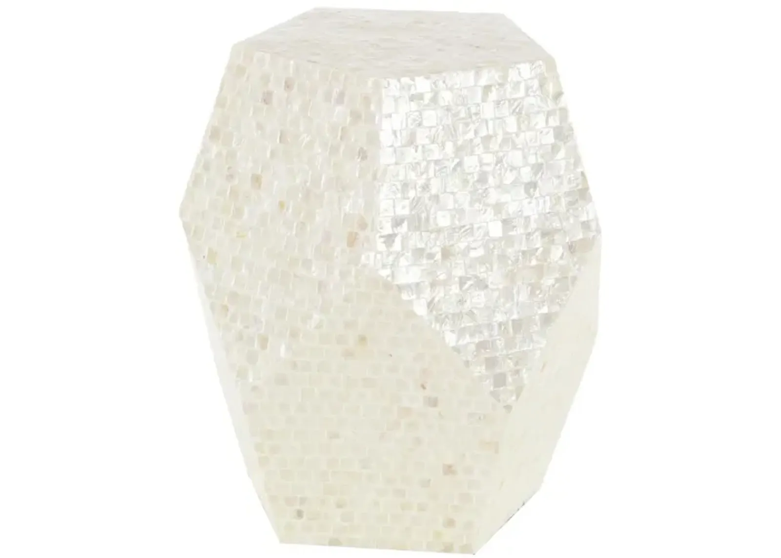 Ivy Collection Pearl Accent Table in Cream by UMA Enterprises