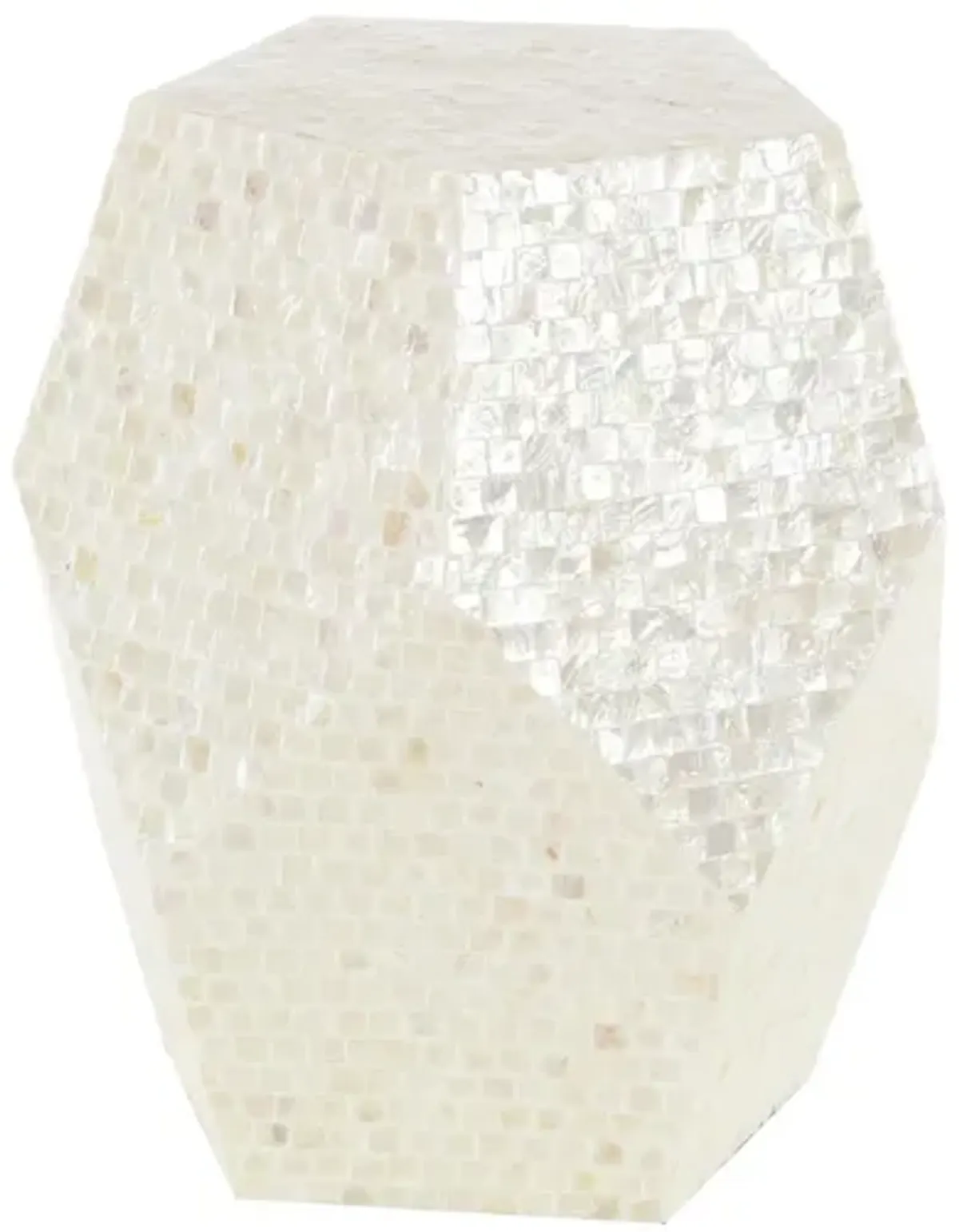 Ivy Collection Pearl Accent Table in Cream by UMA Enterprises