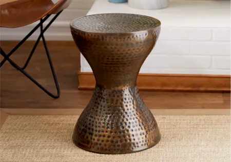 Ivy Collection Hourglass Accent Table in Bronze by UMA Enterprises