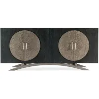 Melange Four Door Entertainment Console in Black wood by Hooker Furniture