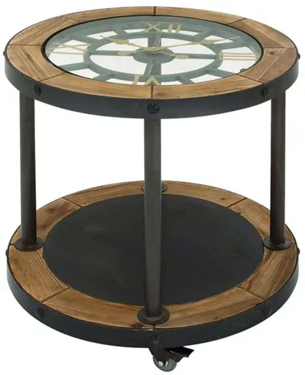 Ivy Collection Clock Accent Table