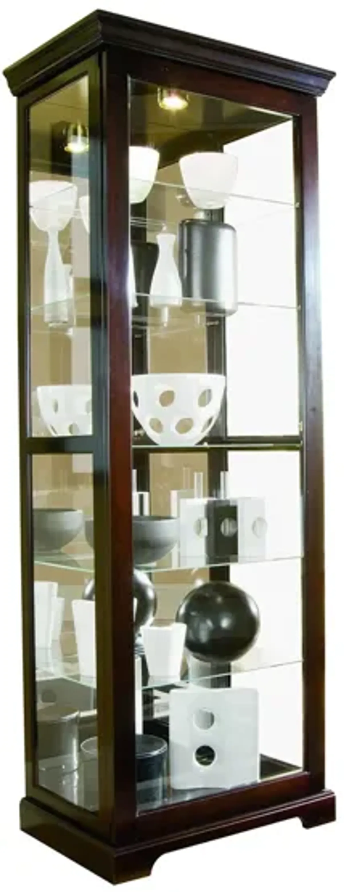 Pulaski Tall Curio Cabinet-Sliding Door in Brown by Bellanest.