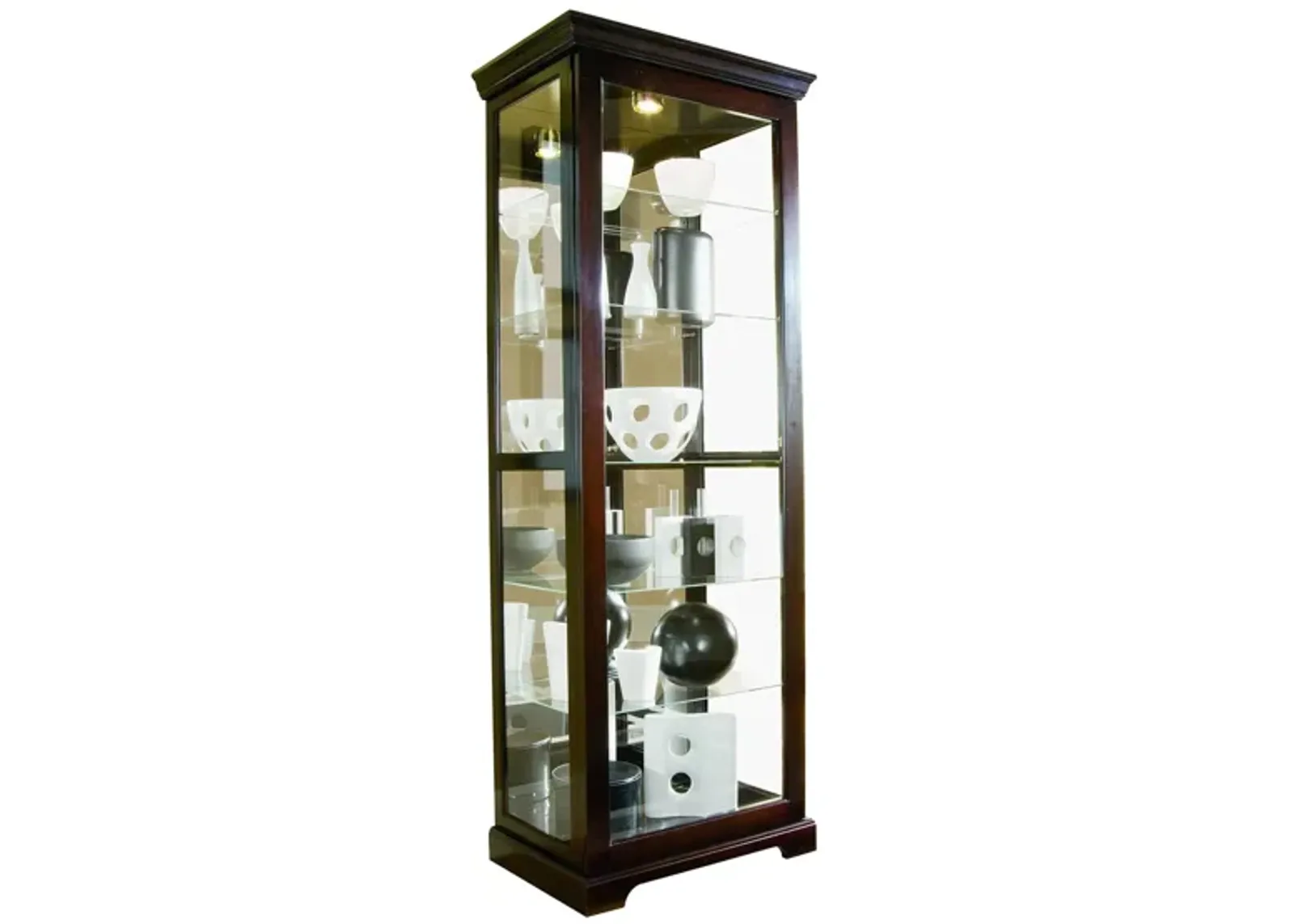 Pulaski Tall Curio Cabinet-Sliding Door in Brown by Bellanest.