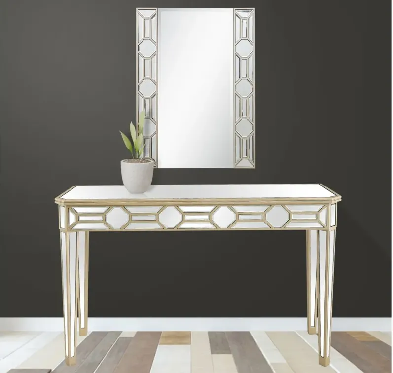 Lilian Wall Mirror and Console Table in Champagne by CAMDEN ISLE