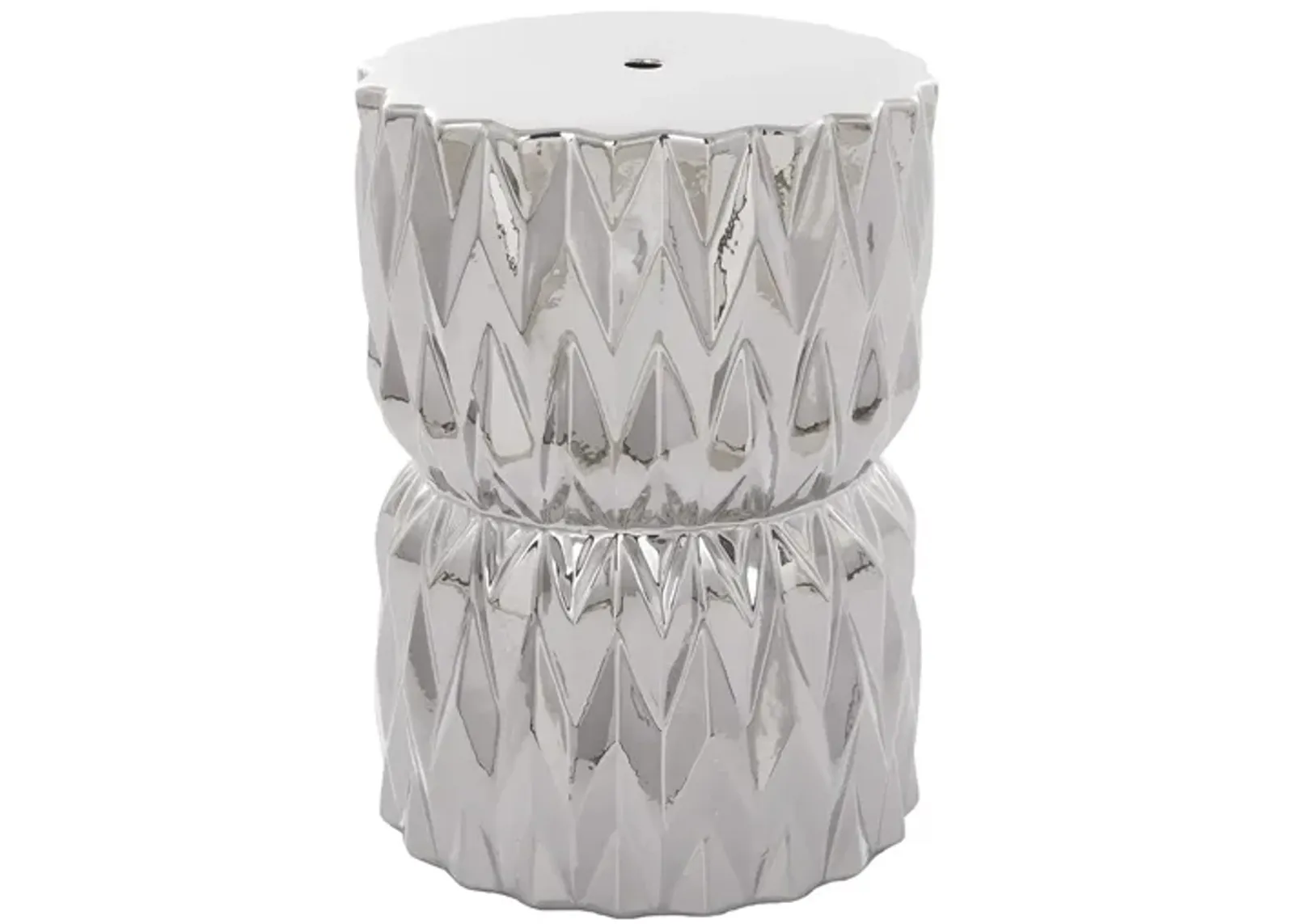 Ivy Collection Geometric Accent Table in Silver by UMA Enterprises