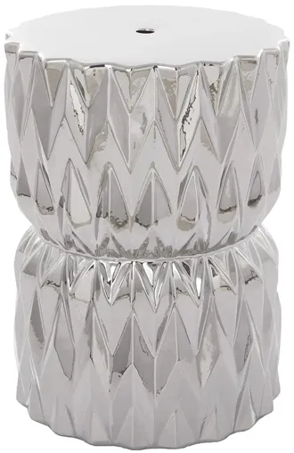 Ivy Collection Geometric Accent Table in Silver by UMA Enterprises