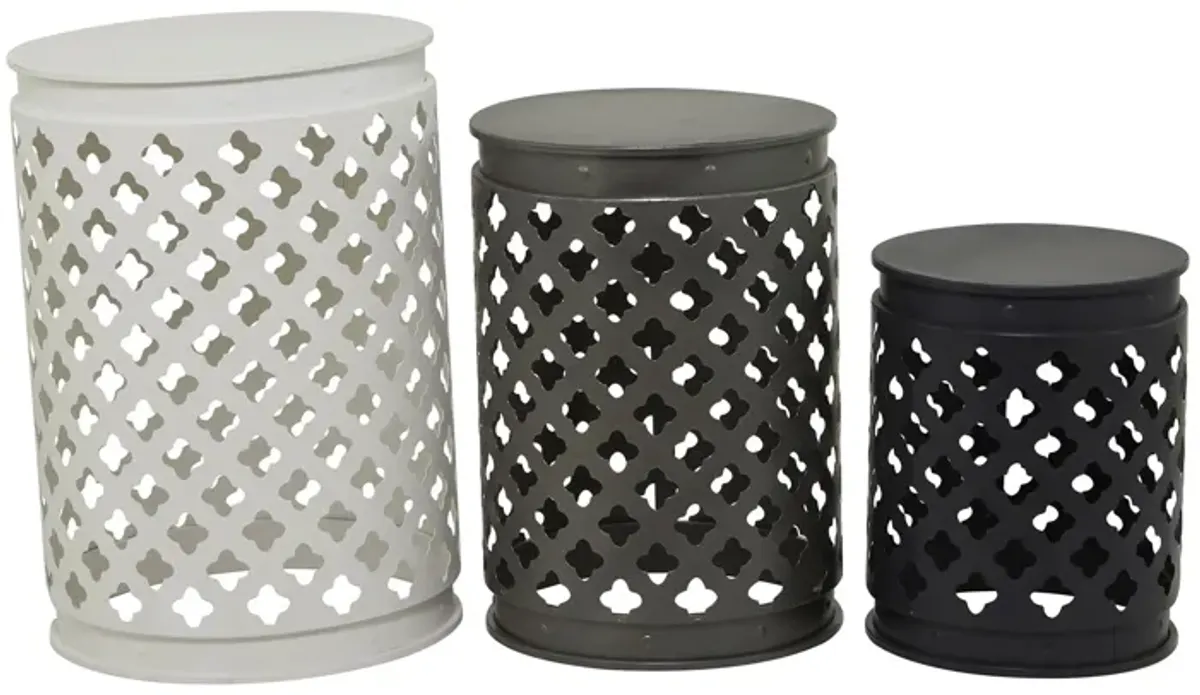 Ivy Collection Barrel Accent Table 3-pc.