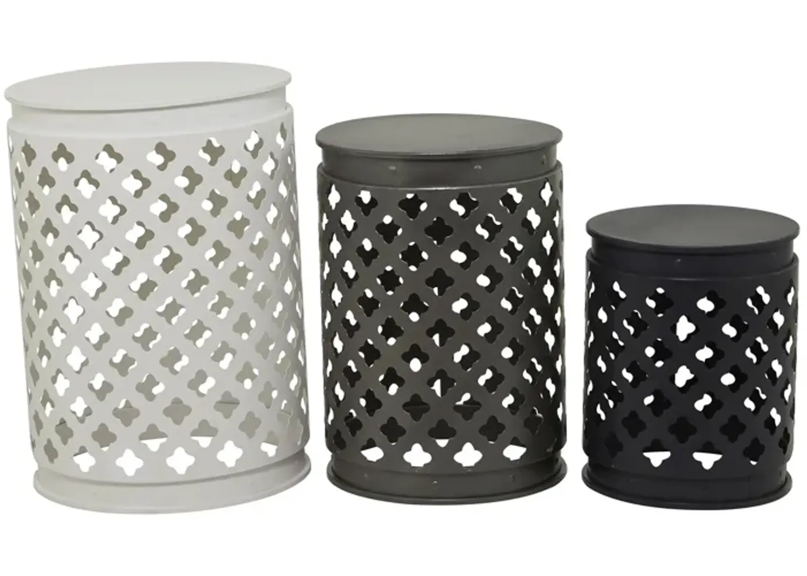 Ivy Collection Barrel Accent Table 3-pc. in Multi Colored by UMA Enterprises