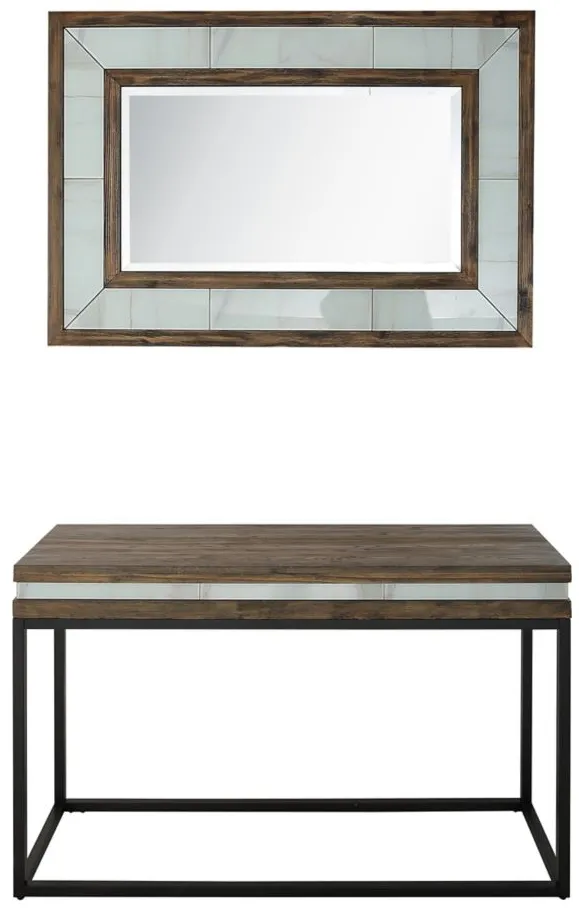 Bailey Wall Mirror and Console Table in Brown by CAMDEN ISLE