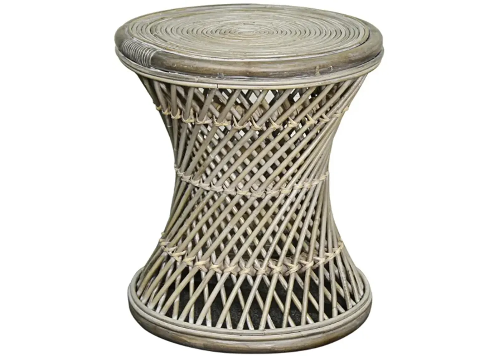 Keala Rattan Stool in Smoke Gray by New Pacific Direct