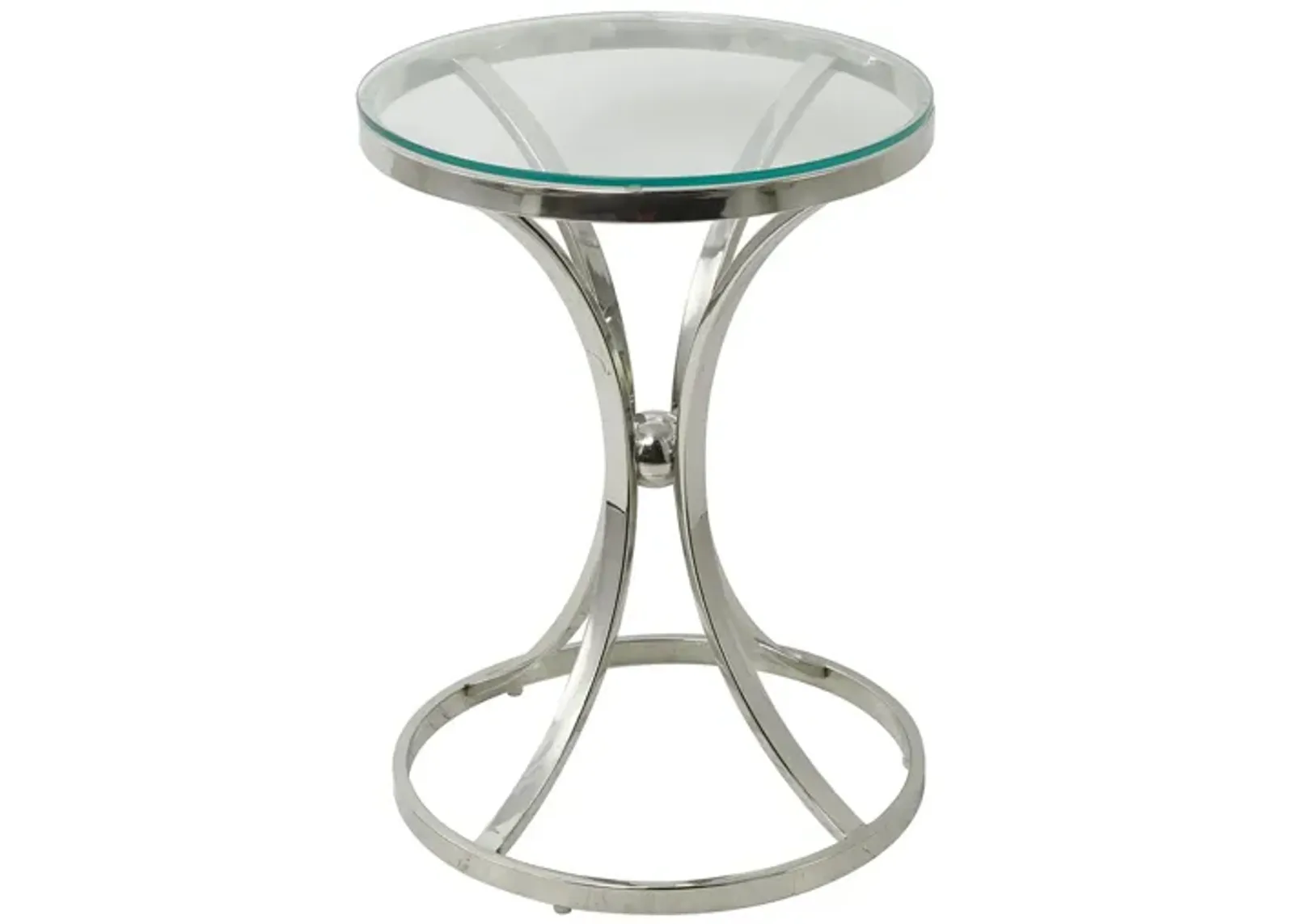 Ivy Collection Mirror Accent Table in Silver by UMA Enterprises