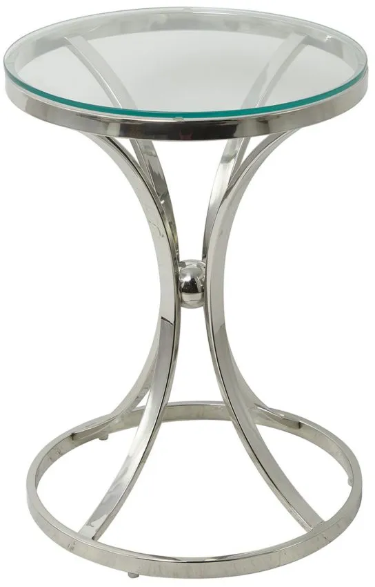 Ivy Collection Mirror Accent Table in Silver by UMA Enterprises