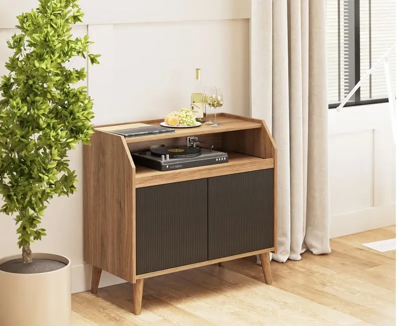 Magnolia Record Stand in Walnut by DOREL HOME FURNISHINGS