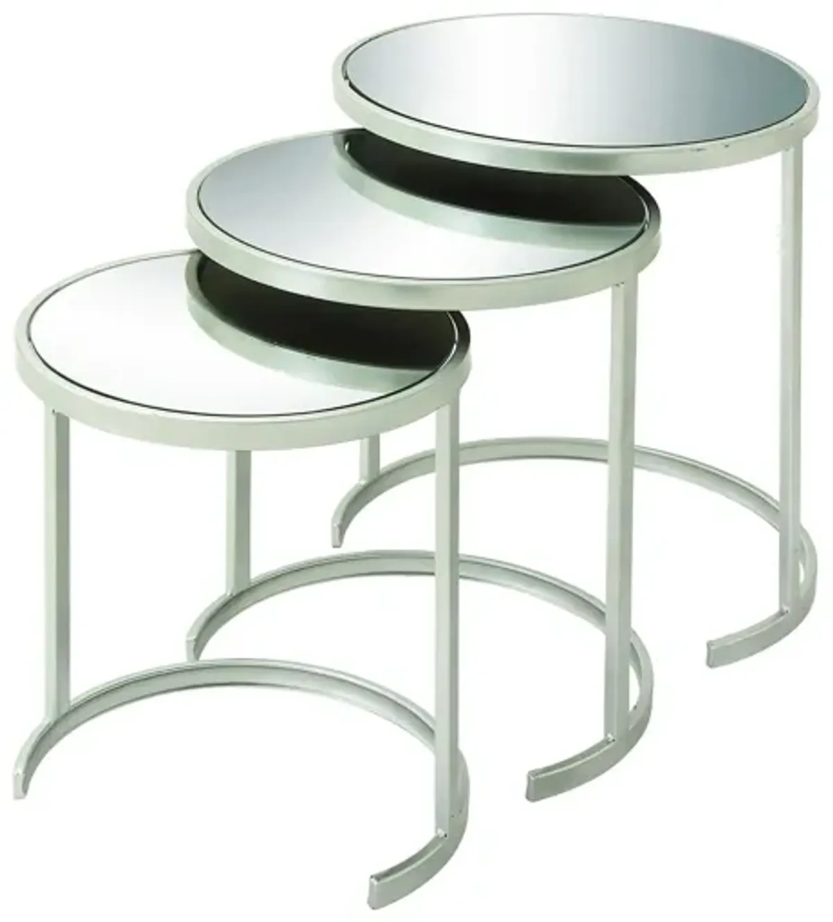 Ivy Collection Stack Accent Table 3-pc. in Silver by UMA Enterprises