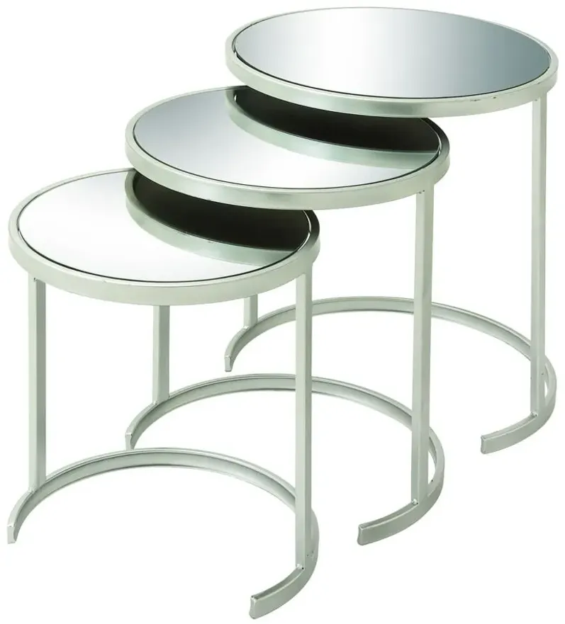 Ivy Collection Stack Accent Table -3pc. in Silver by UMA Enterprises