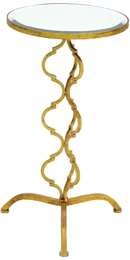 Ivy Collection Double Helix Accent Table in Gold by UMA Enterprises