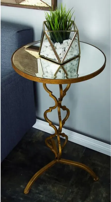 Ivy Collection Double Helix Accent Table in Gold by UMA Enterprises