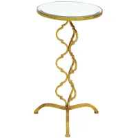 Ivy Collection Double Helix Accent Table in Gold by UMA Enterprises