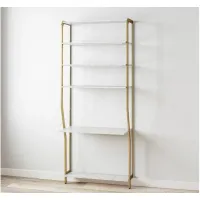 CosmoLiving Gwyneth Wide Shelves Closet Organizer in White Marble by DOREL HOME FURNISHINGS