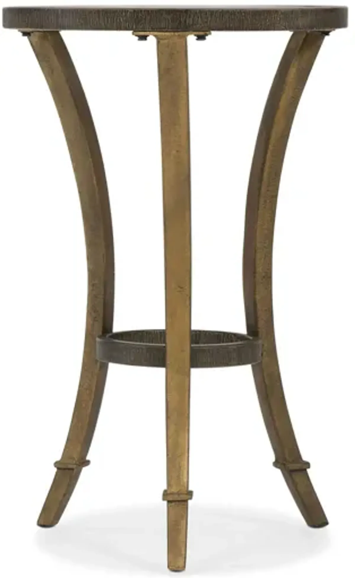 Afla Round Accent Martini Table in Antique gold metal by Hooker Furniture