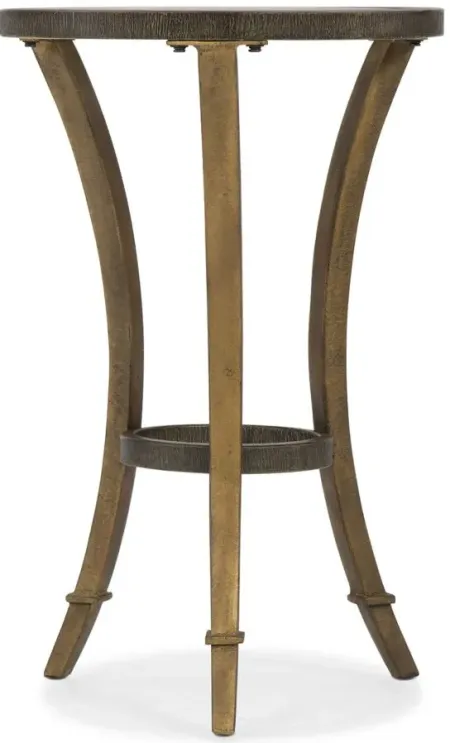 Afla Round Accent Martini Table in Antique gold metal by Hooker Furniture