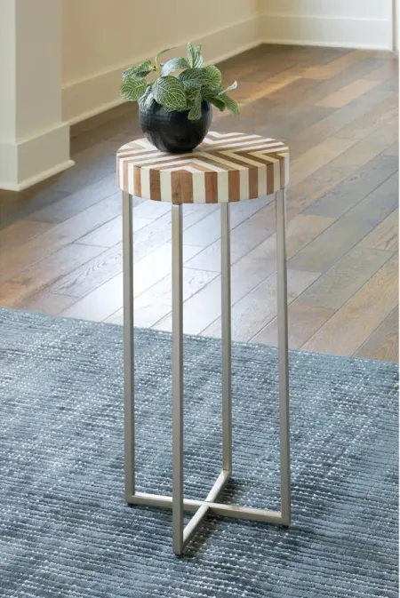 Cartley Accent Table in White/Light Brown by Ashley Express