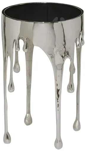 Ivy Collection Drip Accent Table in Silver by UMA Enterprises