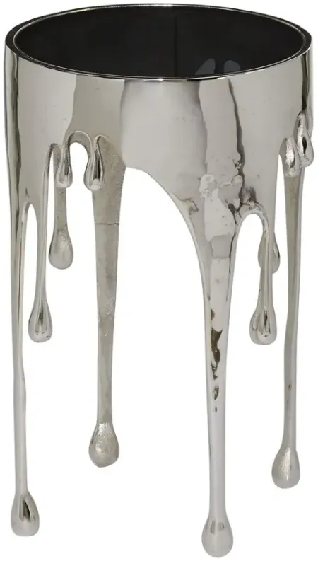 Ivy Collection Drip Accent Table in Silver by UMA Enterprises