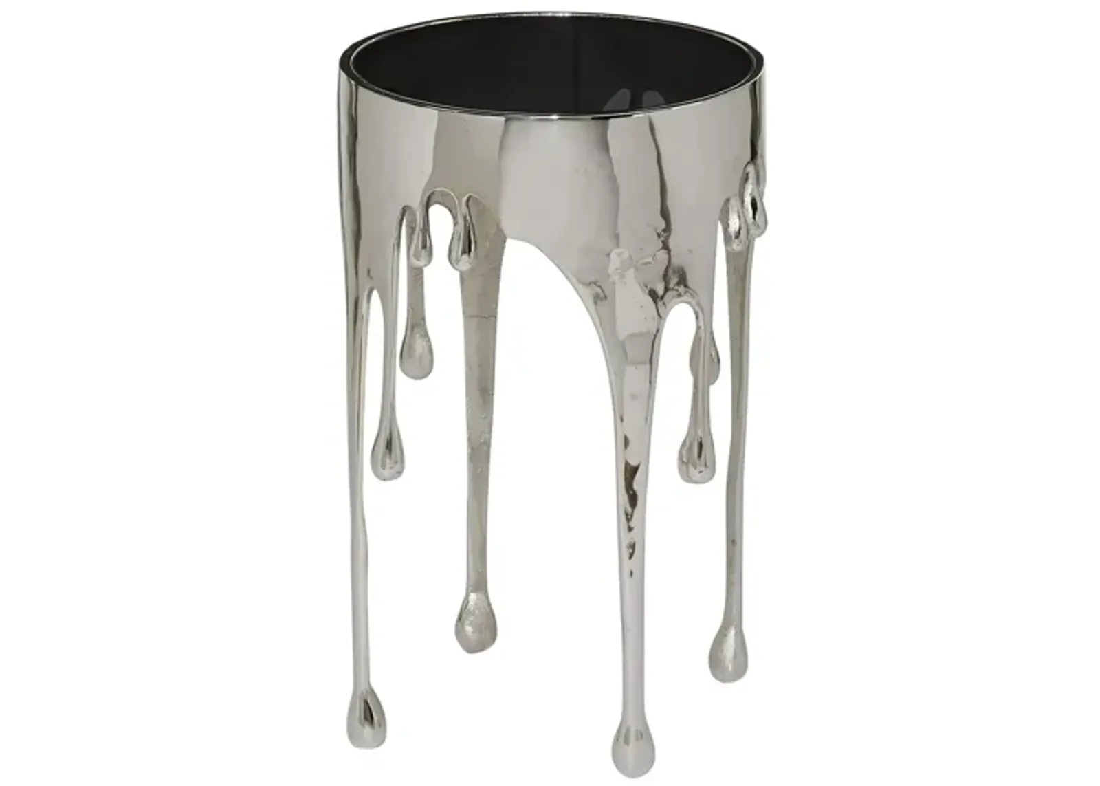 Ivy Collection Drip Accent Table in Silver by UMA Enterprises