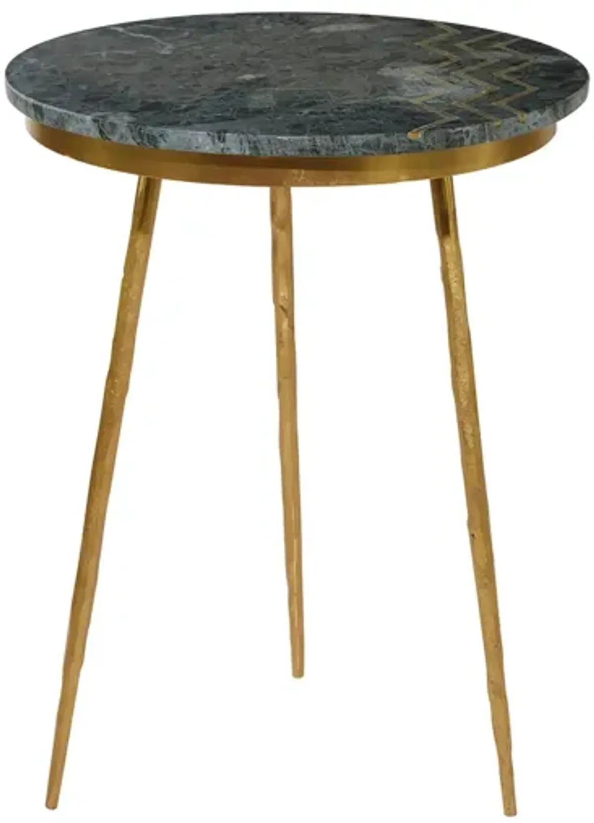 Ivy Collection Drum Accent Table in Gold by UMA Enterprises