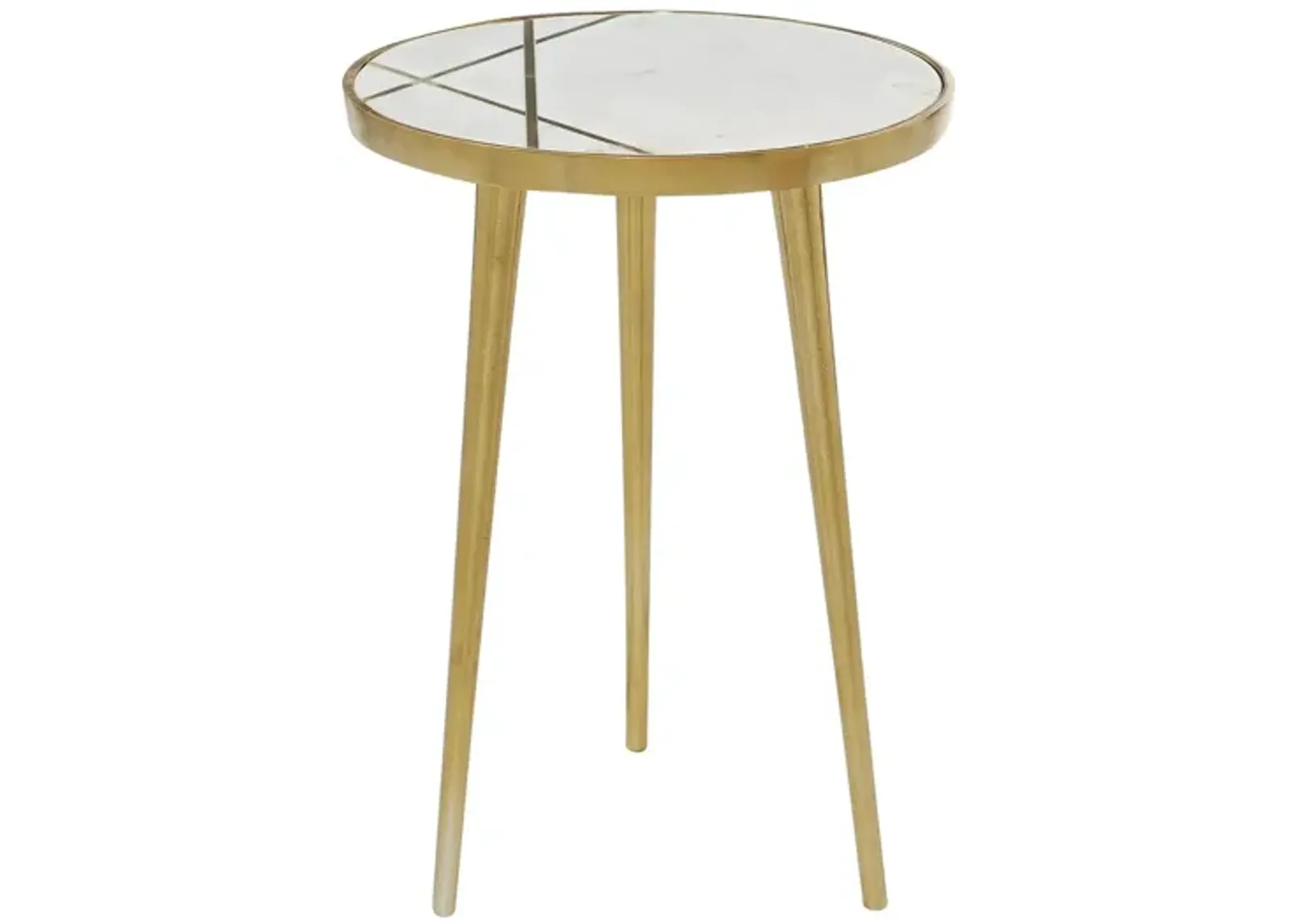 Ivy Collection Mirror Accent Table in Gold by UMA Enterprises