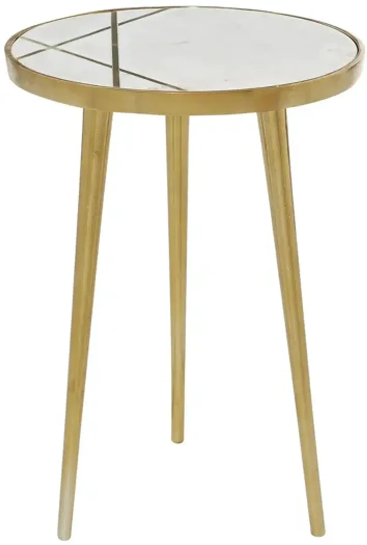 Ivy Collection Mirror Accent Table in Gold by UMA Enterprises