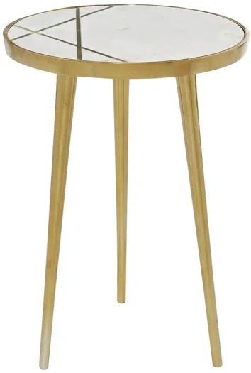 Ivy Collection Mirror Accent Table in Gold by UMA Enterprises