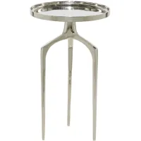 Ivy Collection Tray Accent Table in Silver by UMA Enterprises
