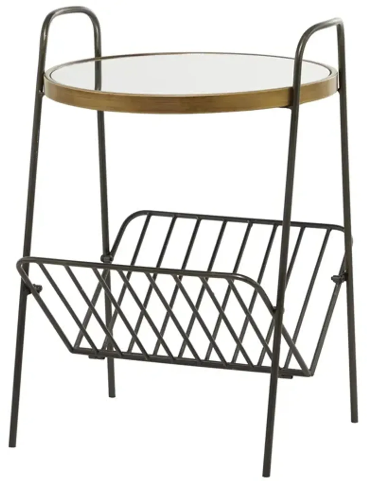 Ivy Collection Handlebar Accent Table in Gold by UMA Enterprises