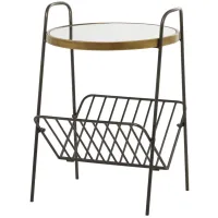 Ivy Collection Handlebar Accent Table in Gold by UMA Enterprises