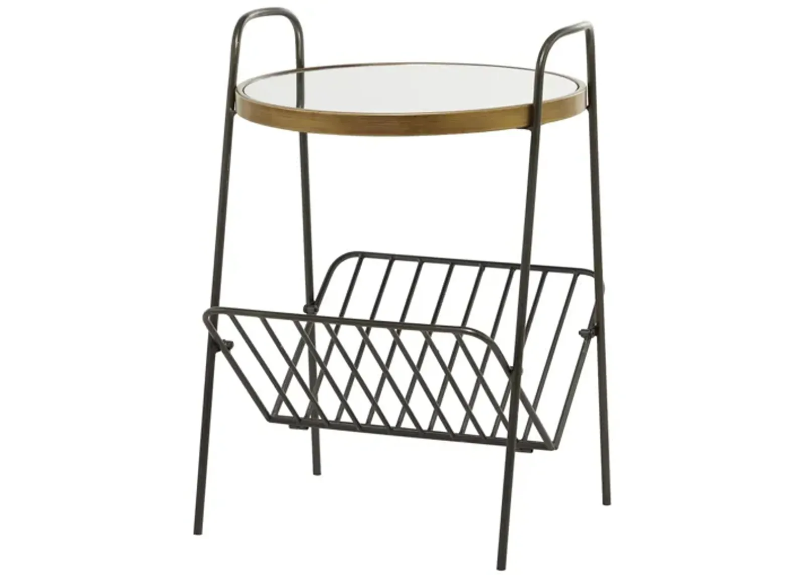 Ivy Collection Handlebar Accent Table in Gold by UMA Enterprises