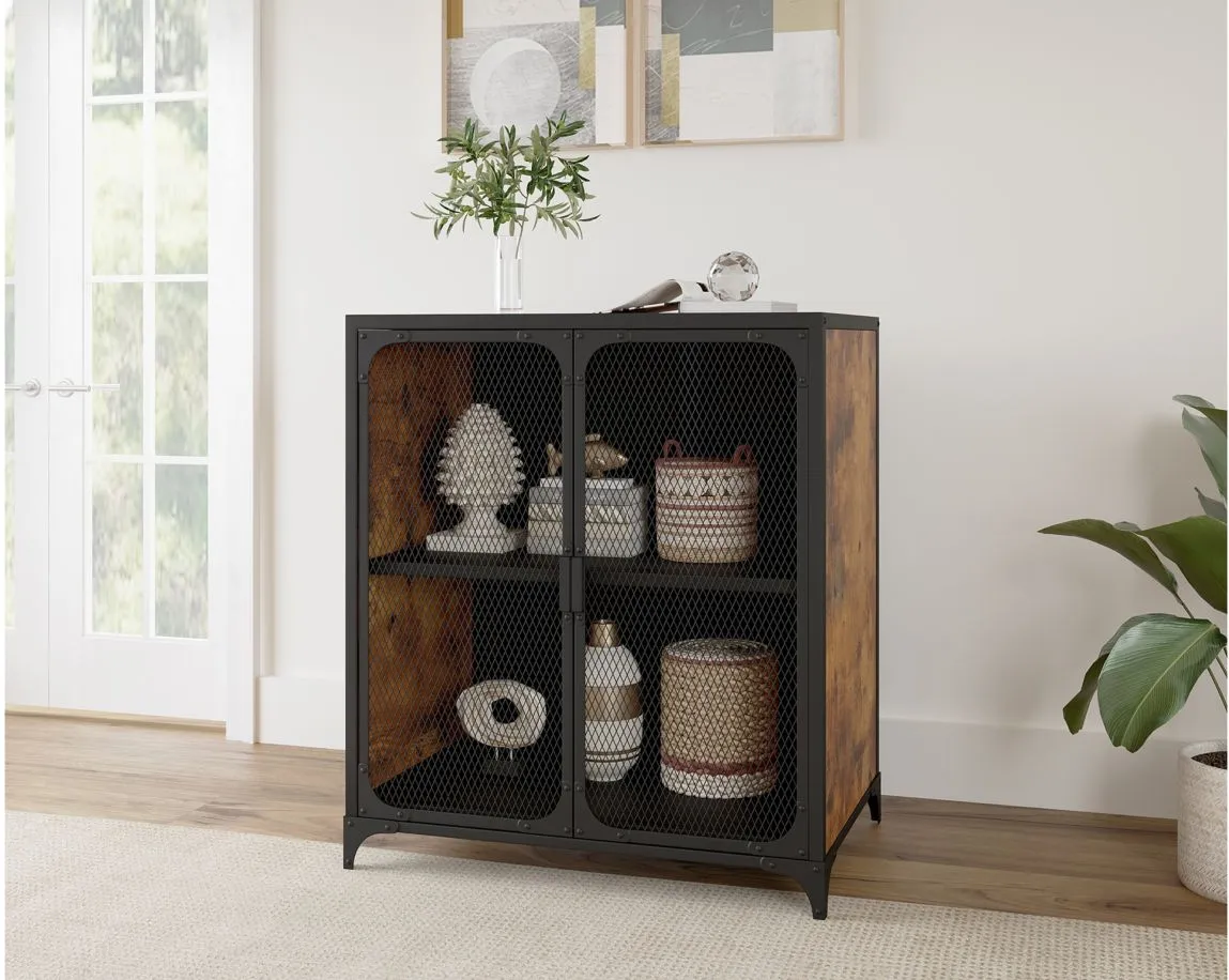 Liberia Media Cabinet in Black/Rustic by Unique Furniture