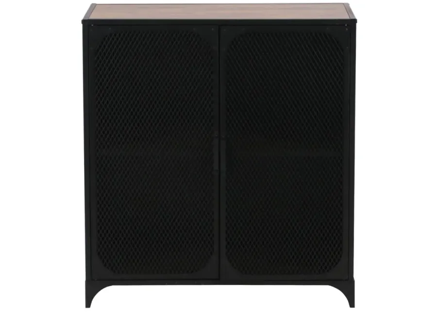 Liberia Media Cabinet in Black/Rustic by Unique Furniture