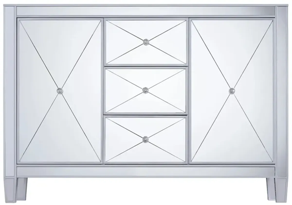 Halsey Mirrored Cabinet in Silver by SEI Furniture