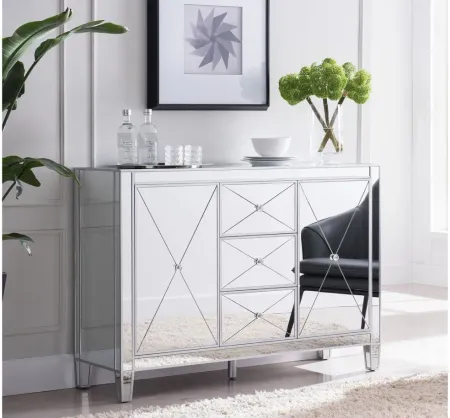 Halsey Mirrored Cabinet in Silver by SEI Furniture