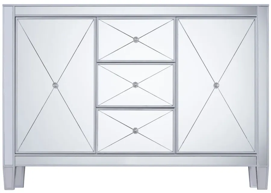 Halsey Mirrored Cabinet in Silver by SEI Furniture