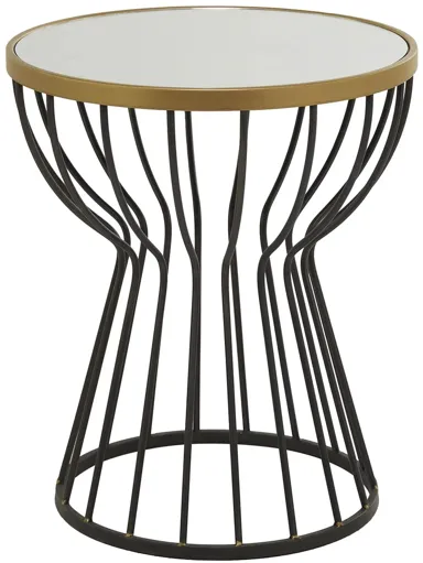 Ivy Collection Drum Accent Table in Black by UMA Enterprises