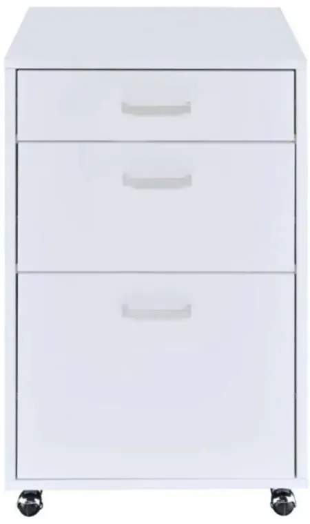 Coleen File Cabinet in White High Gloss by Acme Furniture Industry