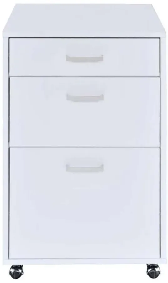 Coleen File Cabinet in White High Gloss by Acme Furniture Industry