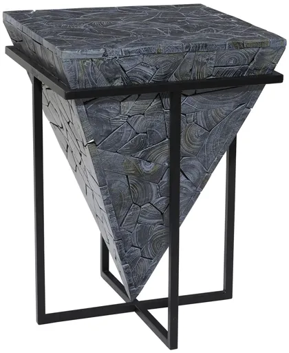 Ivy Collection Pyramid Accent Table in Gray by UMA Enterprises