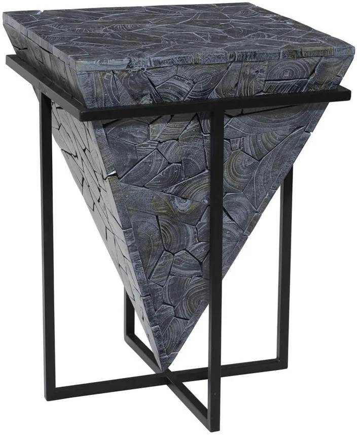 Ivy Collection Pyramid Accent Table in Gray by UMA Enterprises